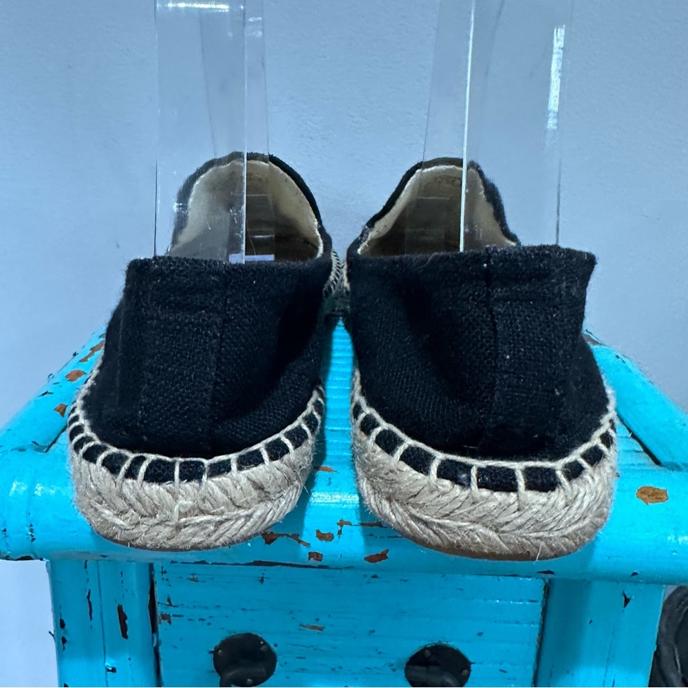 Soludos Jason Polan Gold Embroidered Wink Espadrille Black Size 8 - Picture 10 of 14